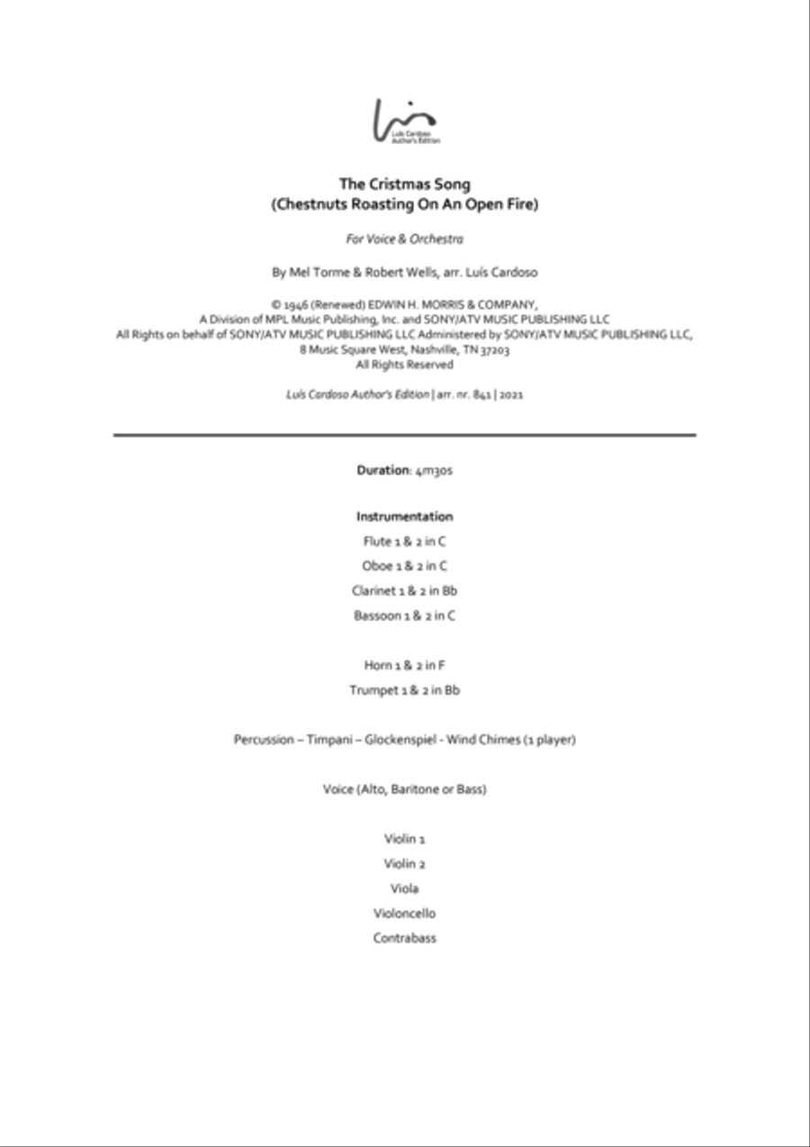 The Christmas Song (chestnuts Roasting On An Open Fire) Chamber Orchestra scores gallery preview page 3