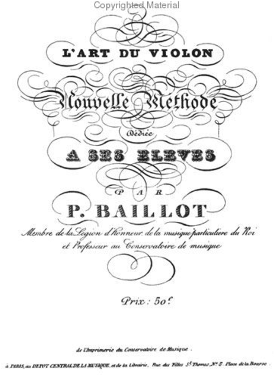 Methods & Treatises Violin - Baillot - Volume 3 - France 1800-1860