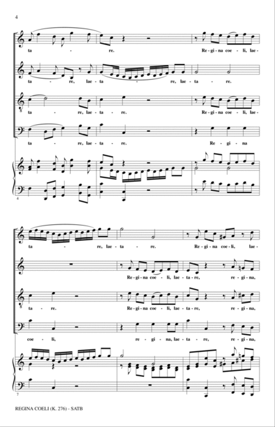 Regina Coeli KV276 Regina Coeli KV276 4-Part scores gallery preview page 2