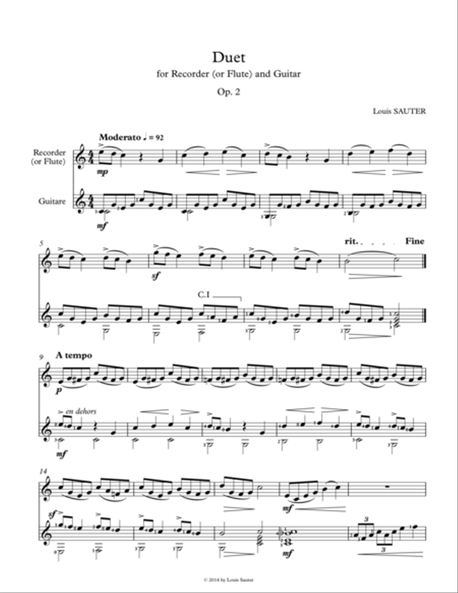 Duet Recorder scores gallery preview page 1
