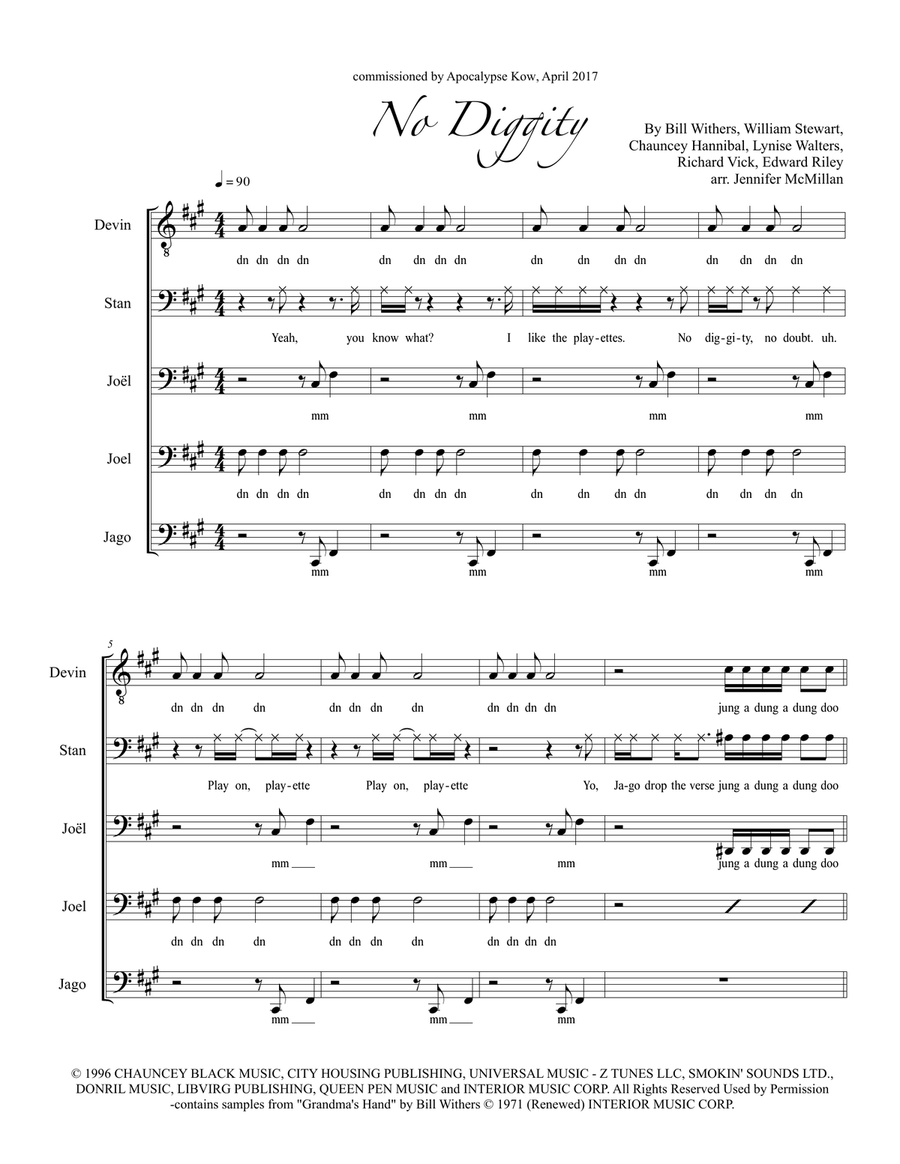 No Diggity TTBB scores gallery preview page 1