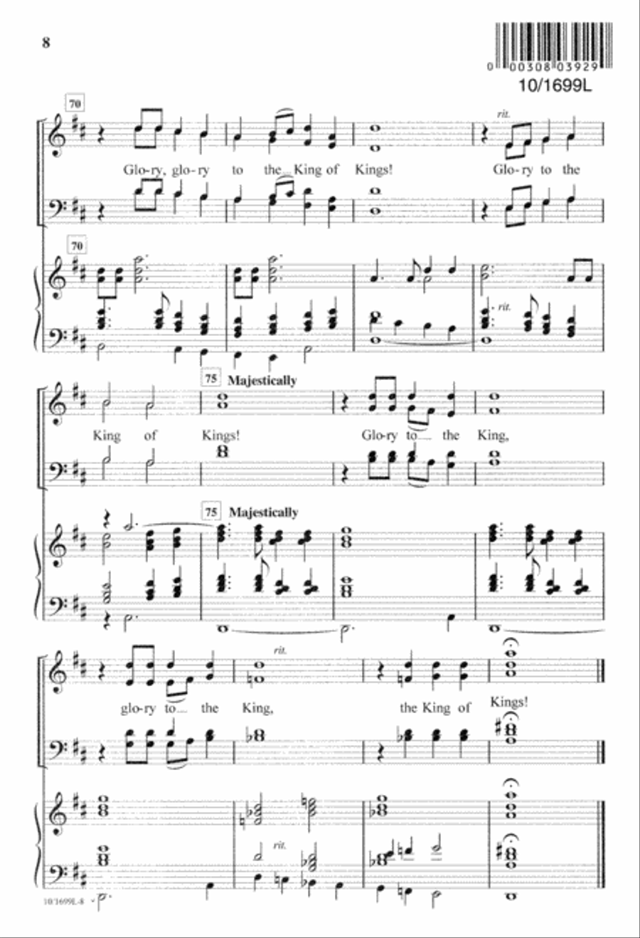 Glory to the King of Kings 4-Part scores gallery preview page 8