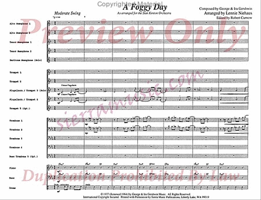 A Foggy Day A Foggy Day Jazz Ensemble scores gallery preview page 2