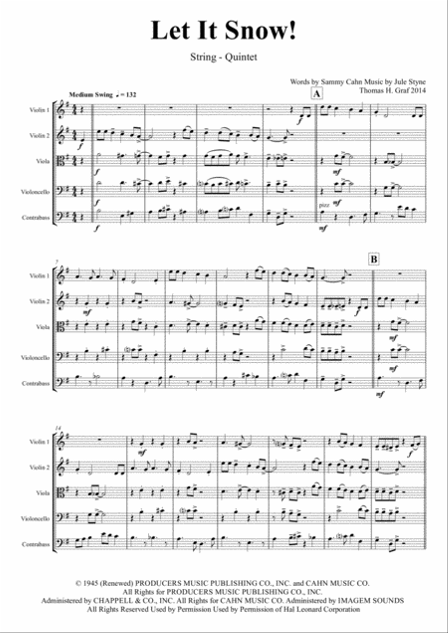 Let It Snow! Let It Snow! Let It Snow! String Quintet scores gallery preview page 1