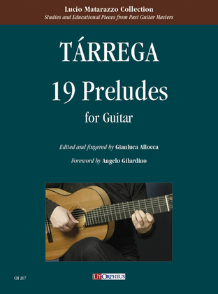 Book cover for 19 Preludes for Guitar. Foreword by Angelo Gilardino