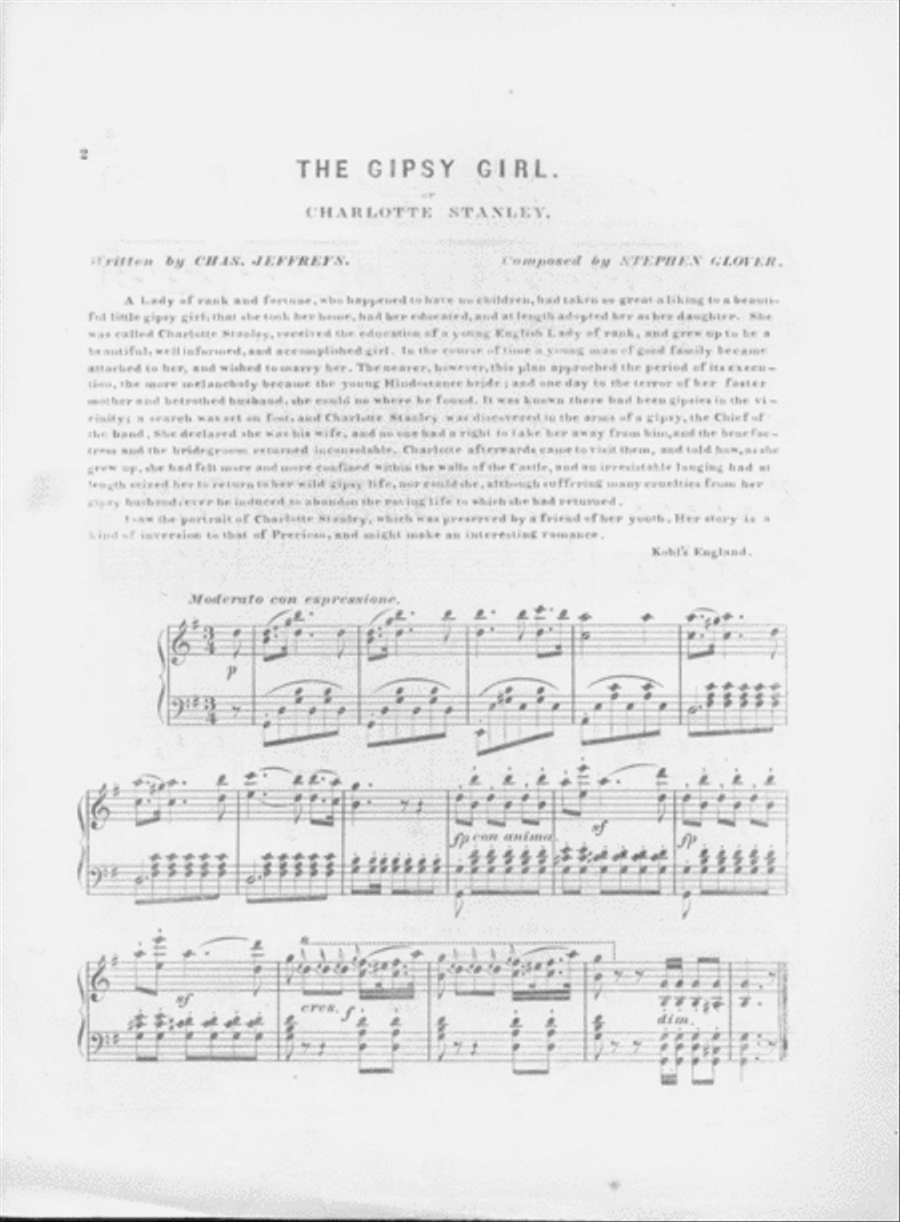 Gipsey Girl, or, Charlotte Stanley Voice scores gallery preview page 2