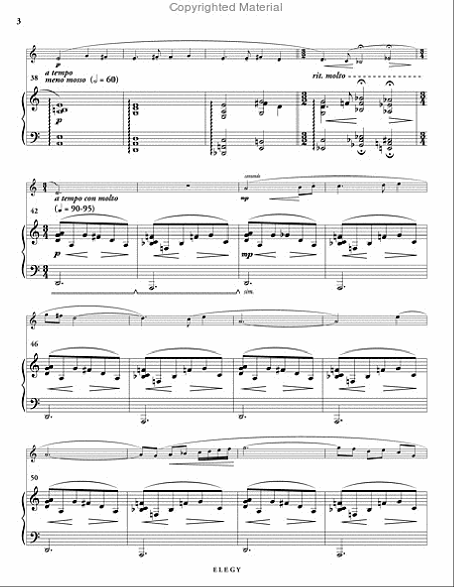 Elegy for English Horn & Piano English Horn scores gallery preview page 4