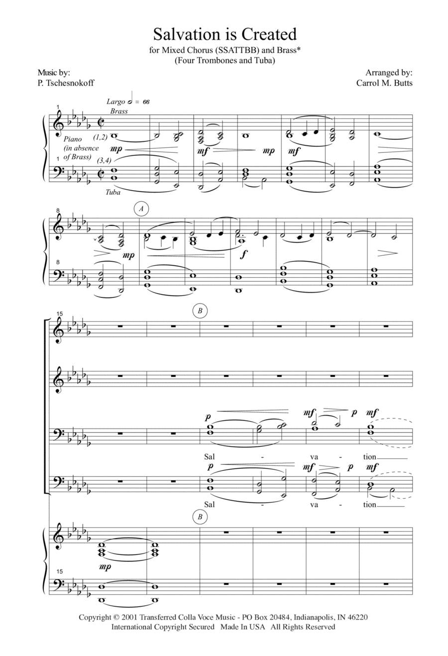 Salvation is Created Salvation is Created SSAATTBB scores gallery preview page 1