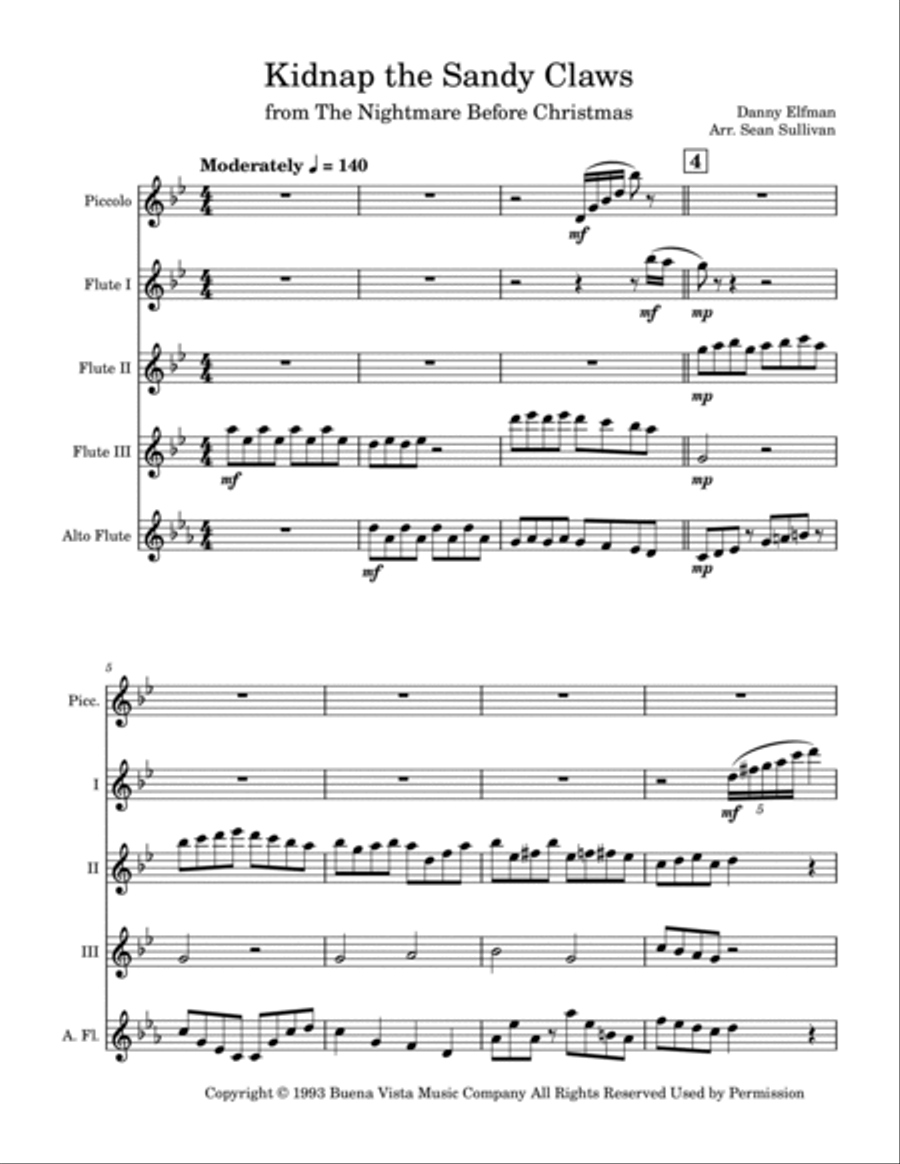 Kidnap The Sandy Claws Woodwind Quintet scores gallery preview page 2