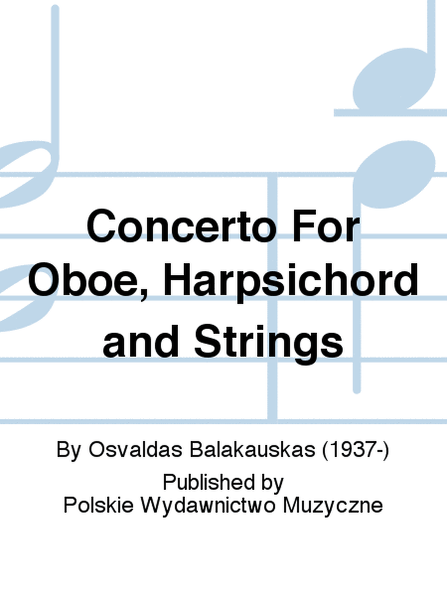 Concerto For Oboe, Harpsichord and Strings