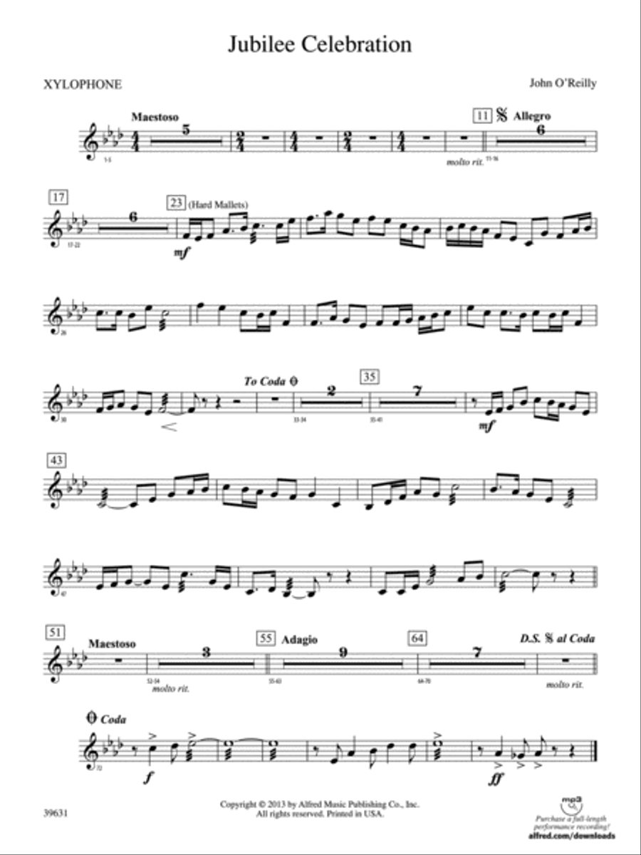 Jubilee Celebration: Xylophone Concert Band scores gallery preview page 1