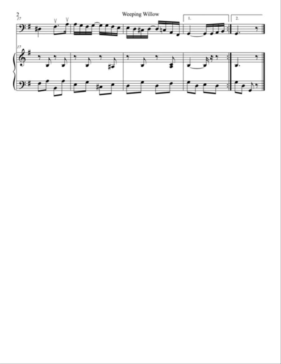 Weeping Willow Duet for Cello and Piano Piano scores gallery preview page 2