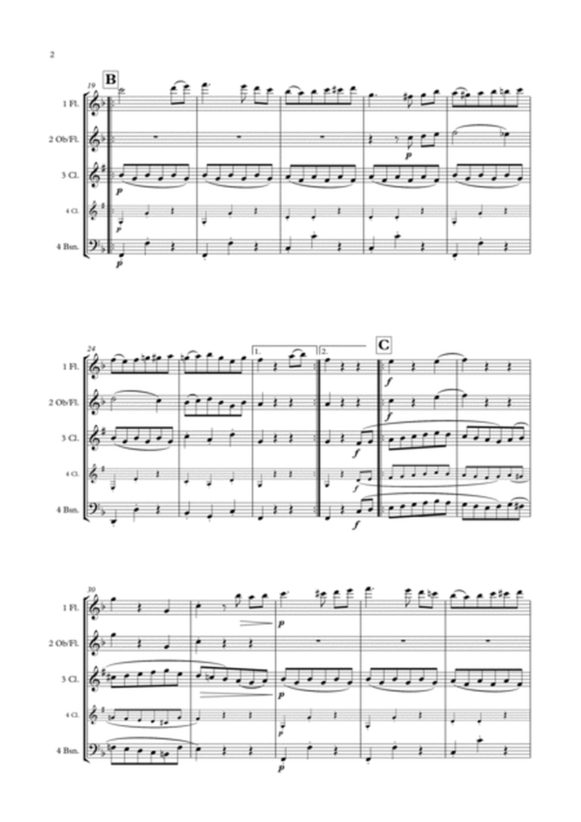 Menuetto from Eine Kleine Nachtmusik (semi-flexible 4-part woodwind) image number null