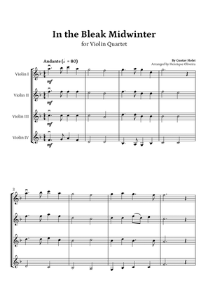 In the Bleak Midwinter (Violin Quartet) - Intermediate Level
