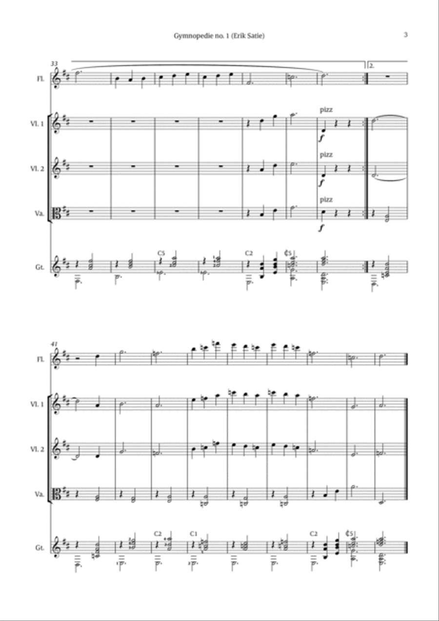 Gymnopédie no. 1 Chamber Music scores gallery preview page 3