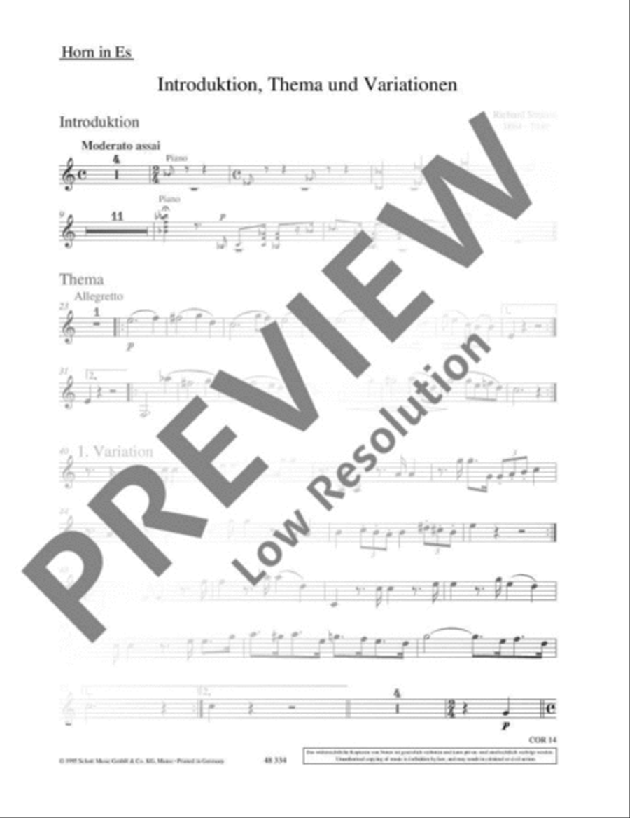 Introduction, Theme and Variations Horn scores gallery preview page 18