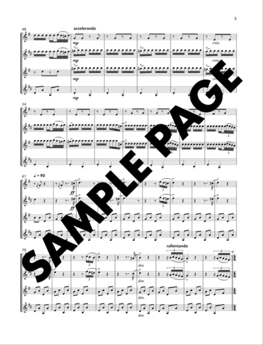 Zorba's Dance Saxophone Quintet scores gallery preview page 4