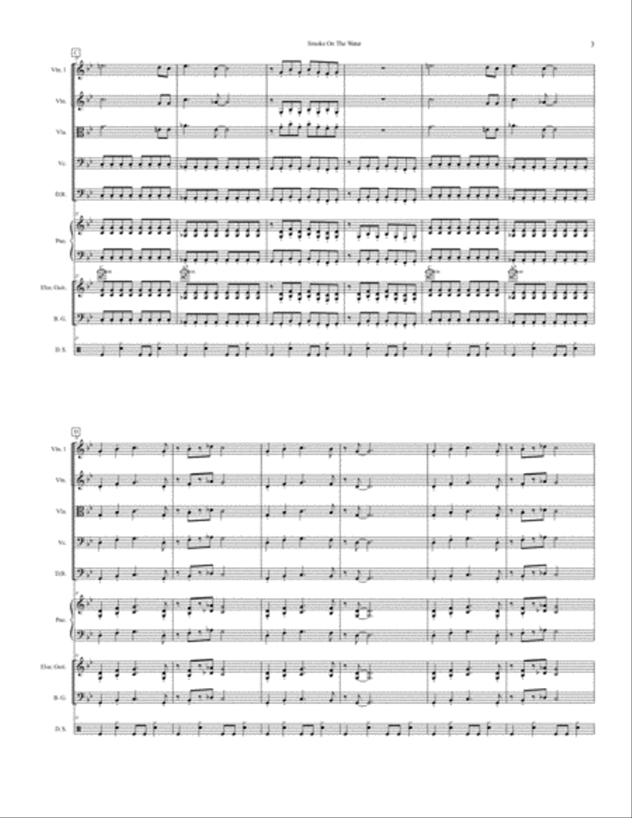 Smoke On The Water Smoke On The Water Full Orchestra scores gallery preview page 3
