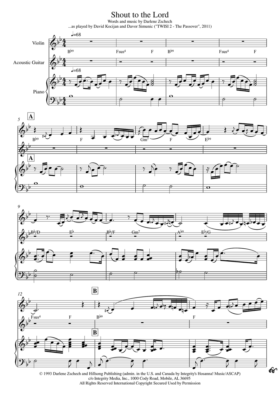 Shout To The Lord String Duet scores gallery preview page 1
