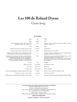 Book cover for Les 100 de Roland Dyens - Chant Song