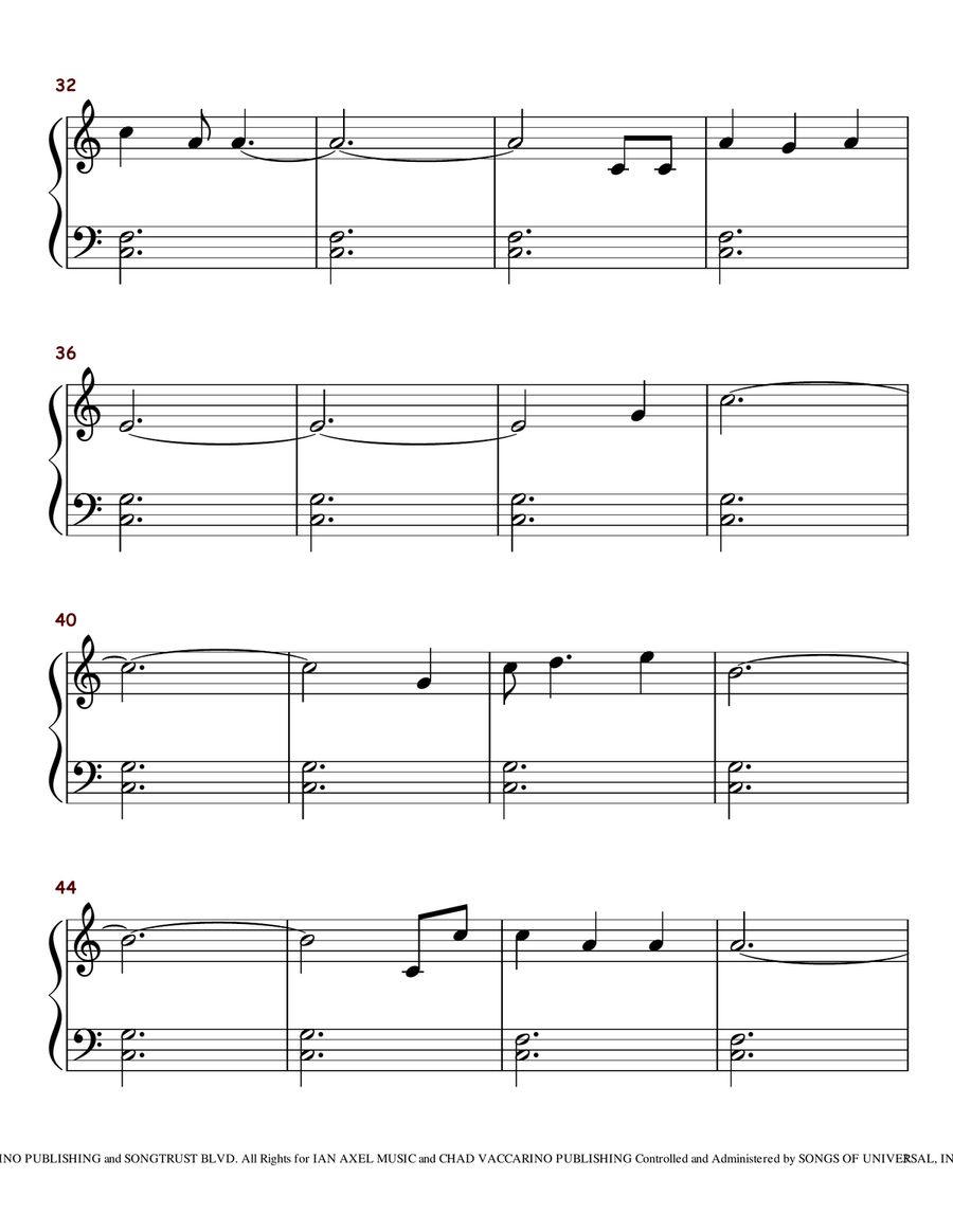 Say Something Easy Piano scores gallery preview page 3