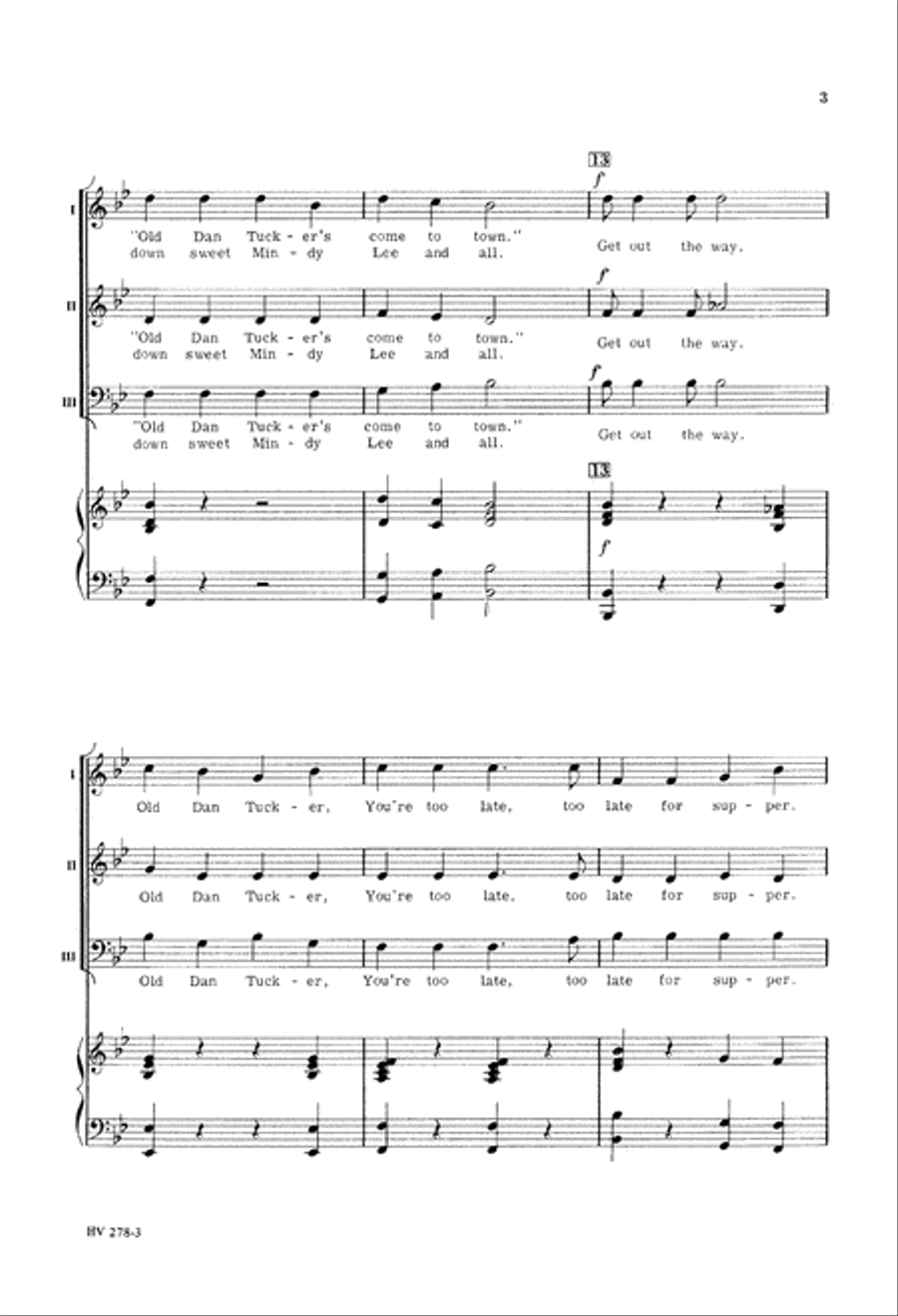 Old Dan Tucker Old Dan Tucker 3-Part scores gallery preview page 4