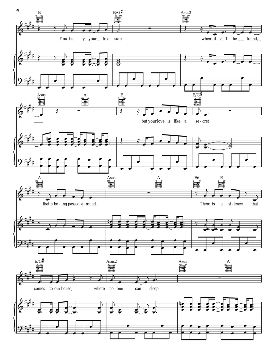 Ultraviolet (Light My Way) Piano, Vocal, Guitar scores gallery preview page 4