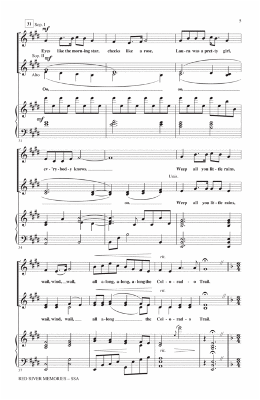Red River Memories (Medley) SSA scores gallery preview page 4