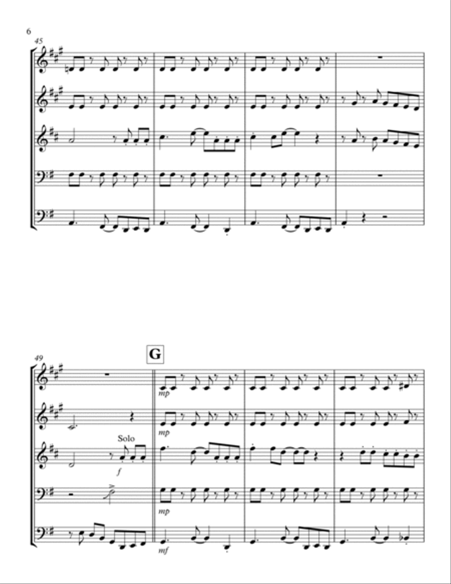 La Cucuracha: Brass Quintet Brass Quintet scores gallery preview page 6