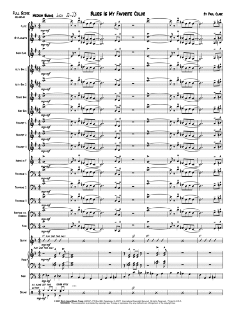 Blues Is My Favorite Color Concert Band scores gallery preview page 2