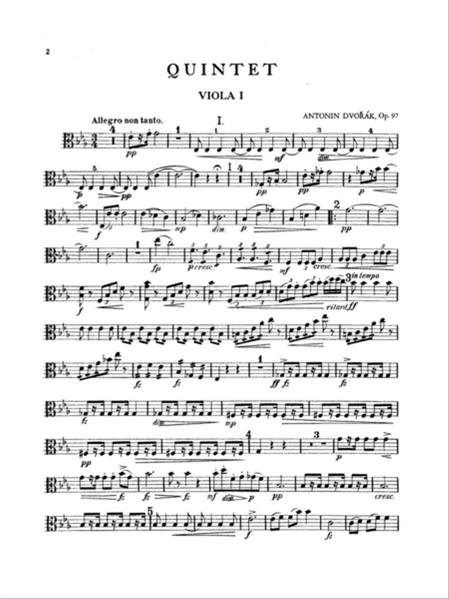 String Quintet in E-flat Major, Op. 97 String Quintet scores gallery preview page 3