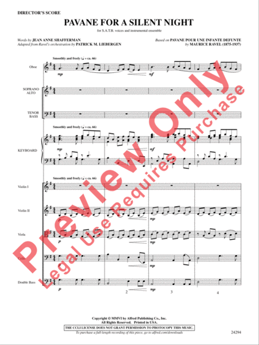 Pavane for a Silent Night Choir scores gallery preview page 2