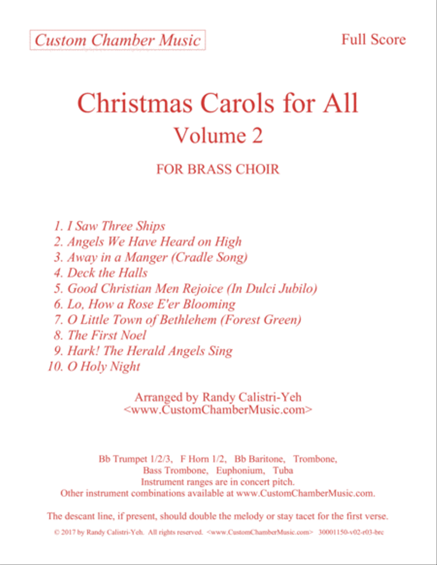 Christmas Carols for All, Volume 2 (for Brass Choir) Brass Ensemble scores gallery preview page 3