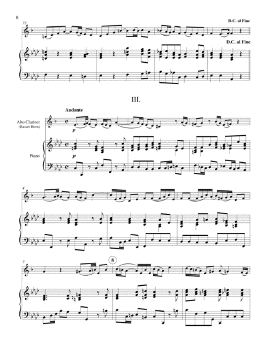 Sonata in F Minor for Alto Clarinet (or Basset Horn) and Piano Clarinet Solo scores gallery preview page 4