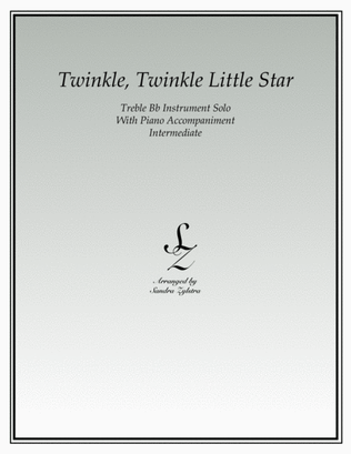 Twinkle, Twinkle Little Star (treble Bb instrument solo)