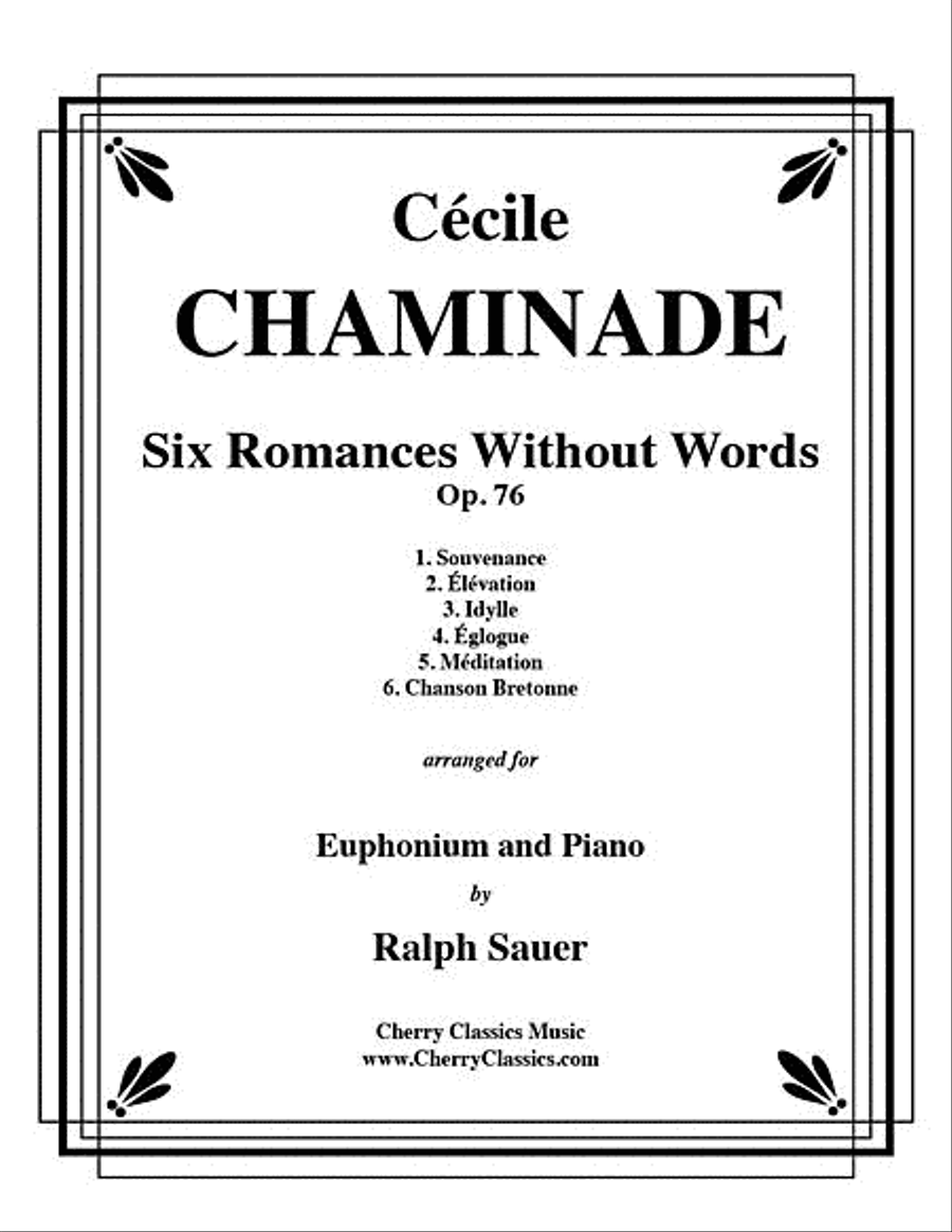 Six Romances Without Words, Op 76 for Euphonium and Piano