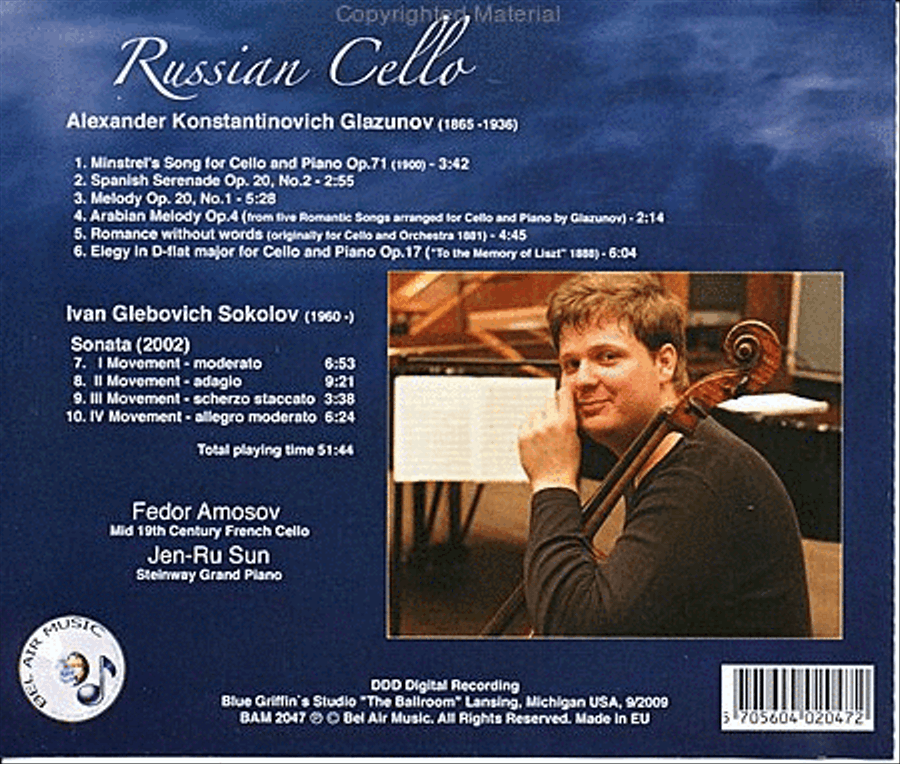 Russian Cello, Fedor Amosov, cello & Jen-Ru Sun piano Cello scores gallery preview page 2
