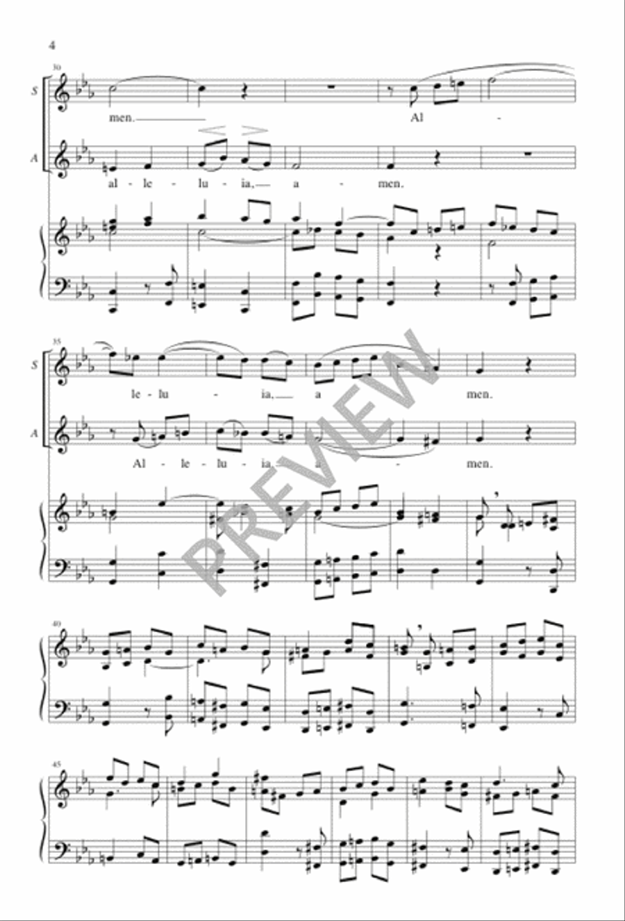Alleluia, Amen 4-Part scores gallery preview page 4