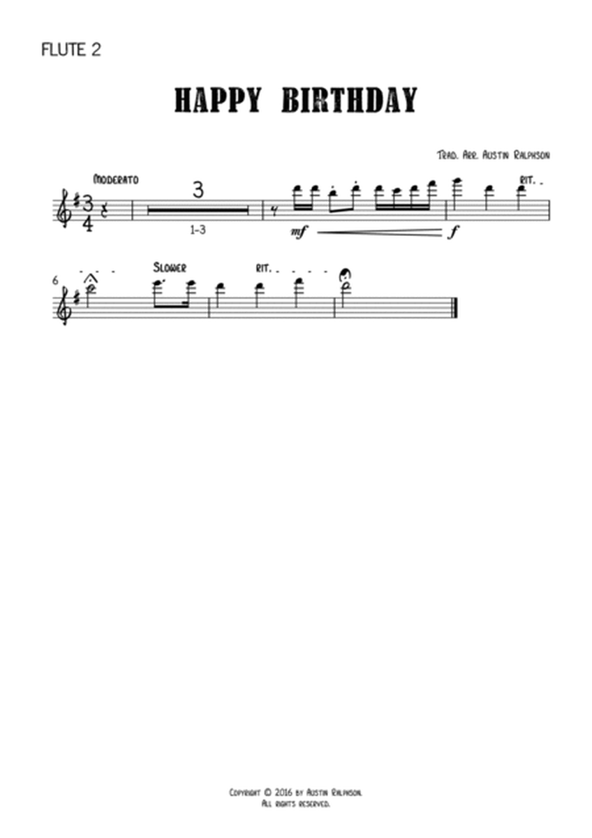 Happy Birthday - flute choir / flute ensemble image number null