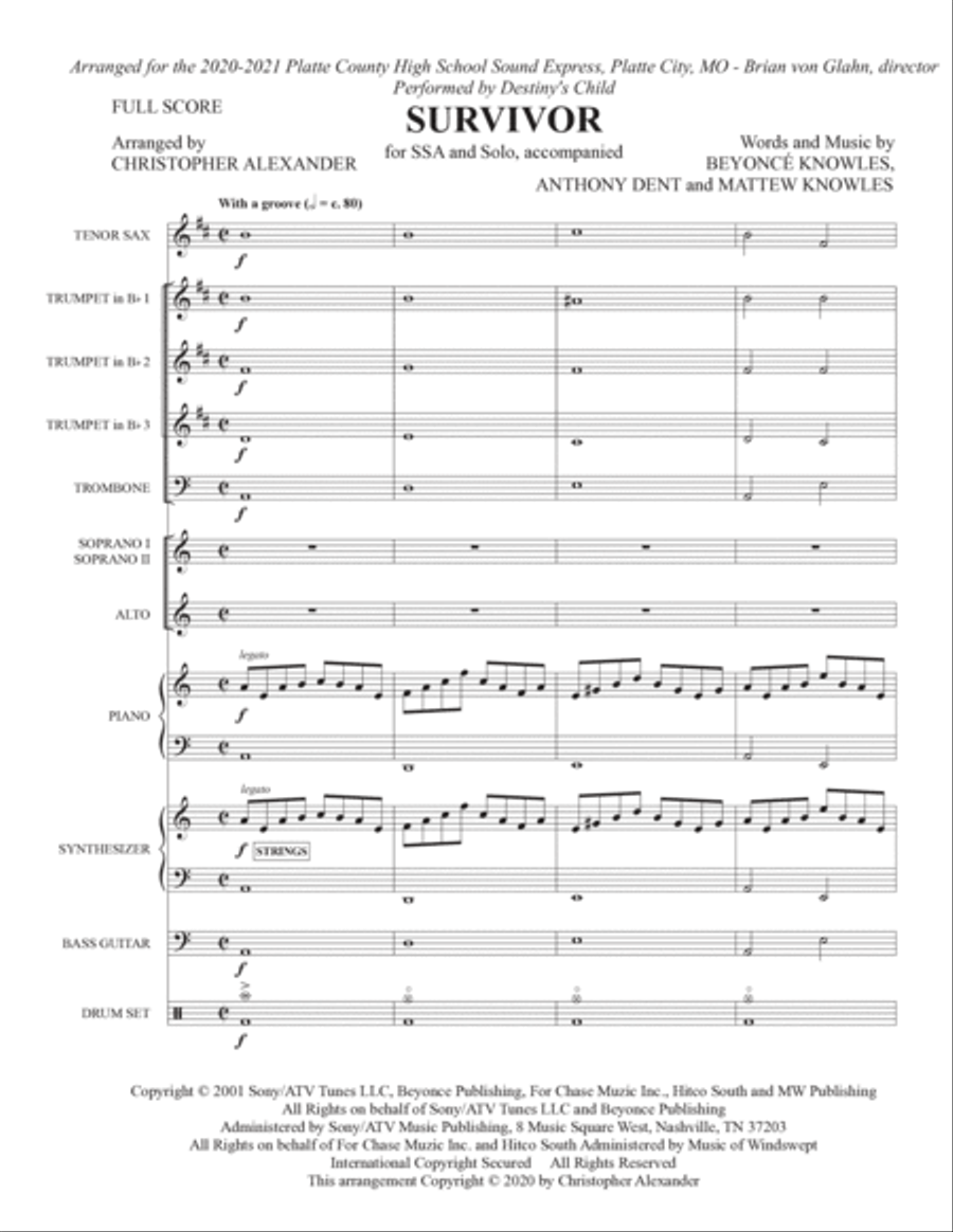 Survivor Tenor Saxophone scores gallery preview page 4