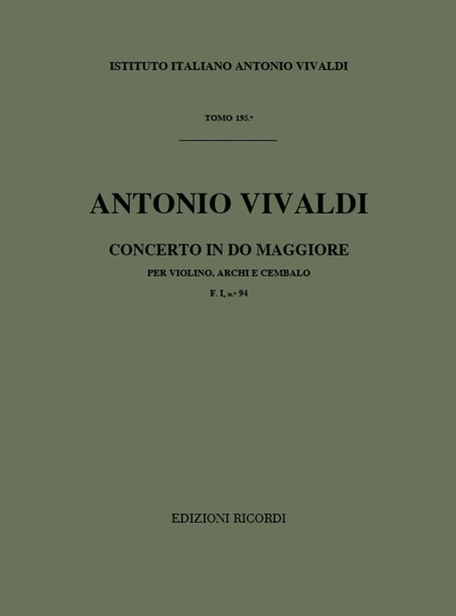 Concerto per Violino, Archi e BC: In Do Rv 182