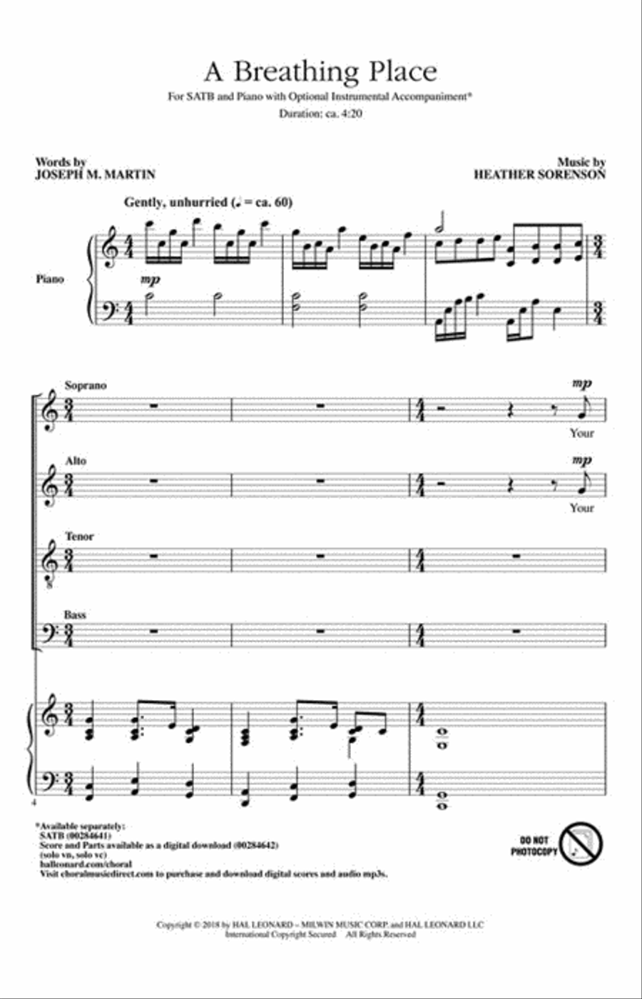 A Breathing Place 4-Part scores gallery preview page 2