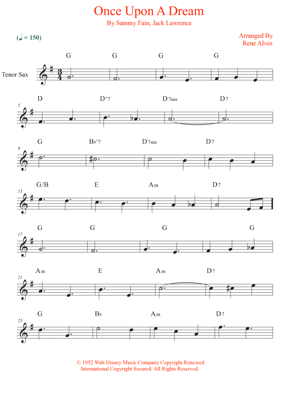 Once Upon A Dream Once Upon A Dream Tenor Saxophone scores gallery preview page 1