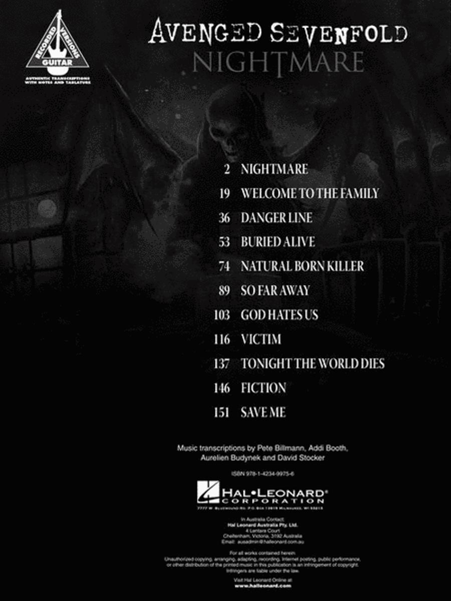 Avenged Sevenfold – Nightmare Electric Guitar scores gallery preview page 3