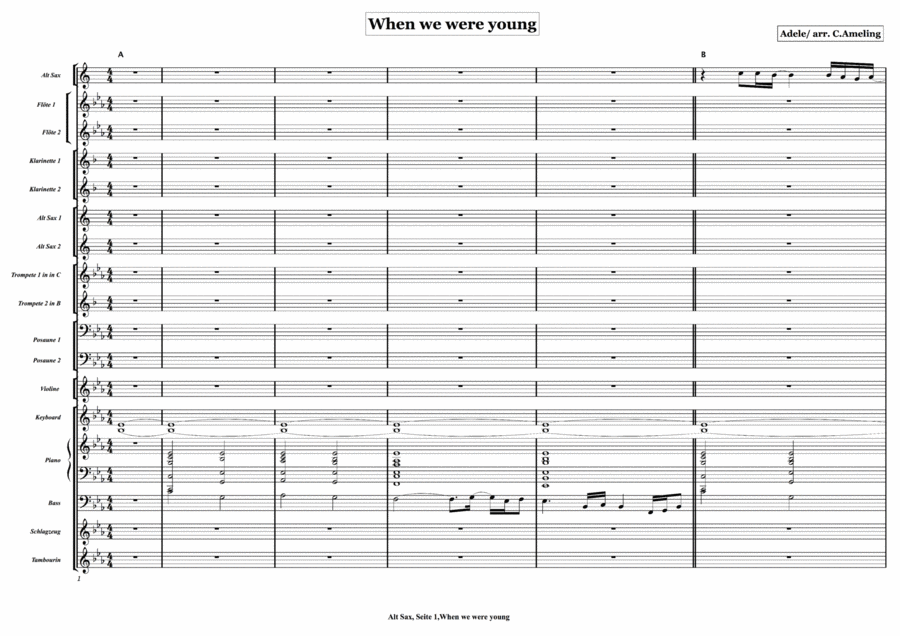 When We Were Young Large Ensemble scores gallery preview page 1