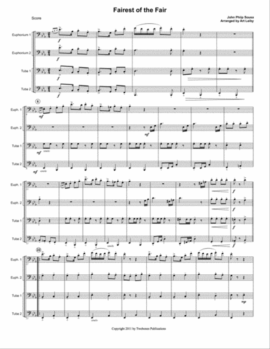 Fairest of the Fair Brass Ensemble scores gallery preview page 1