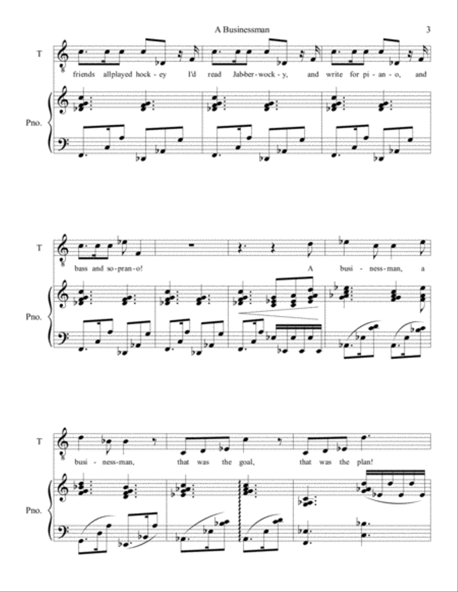 A Businessman Tenor Voice scores gallery preview page 3
