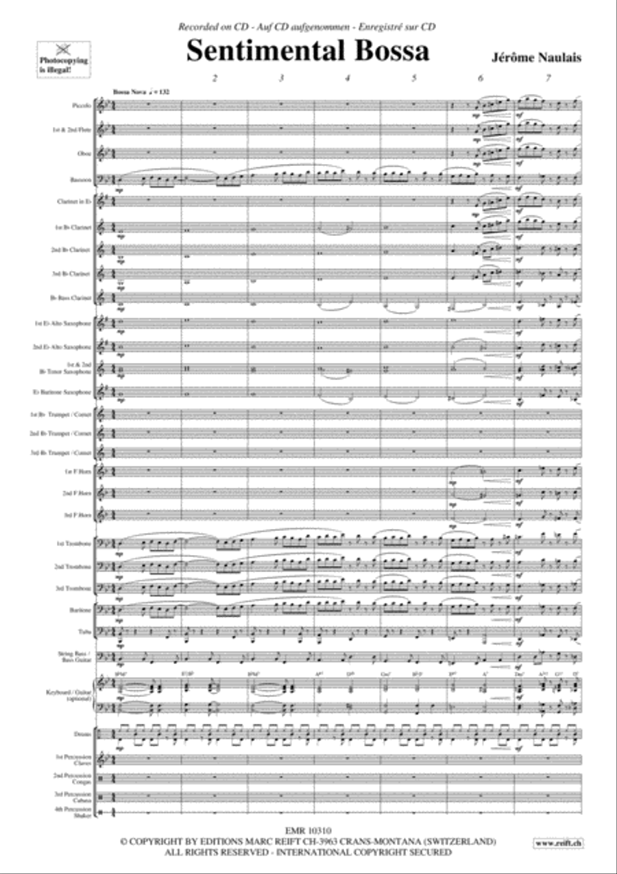 Sentimental Bossa Sentimental Bossa Concert Band scores gallery preview page 4