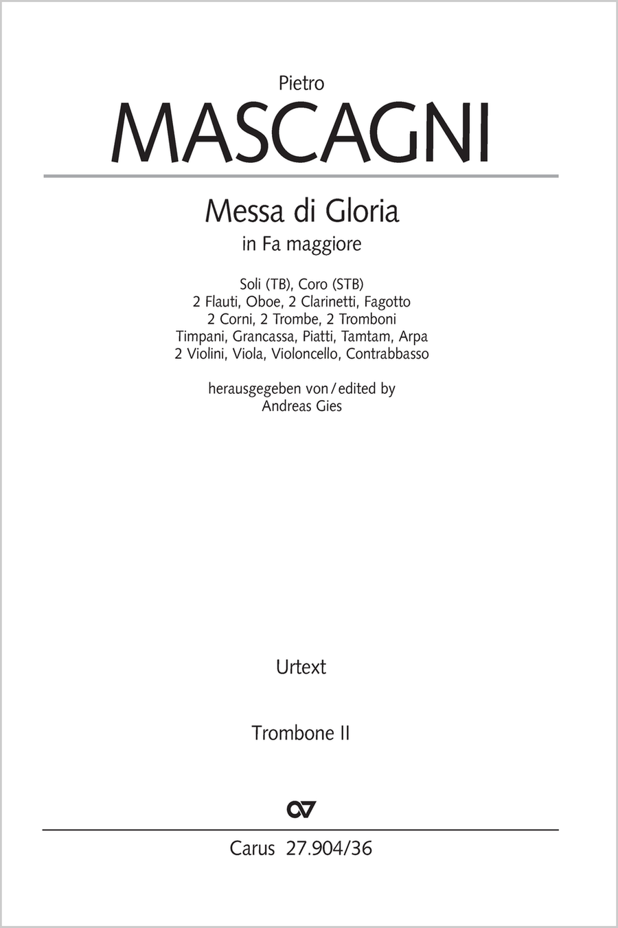 Messa di Gloria Messa di Gloria Trombone scores gallery preview page 1