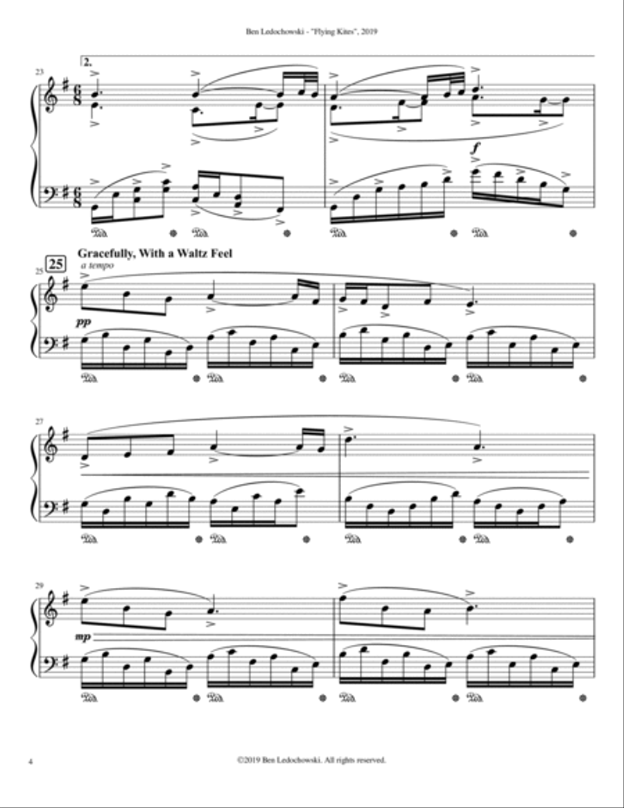 Flying Kites Piano Solo scores gallery preview page 4